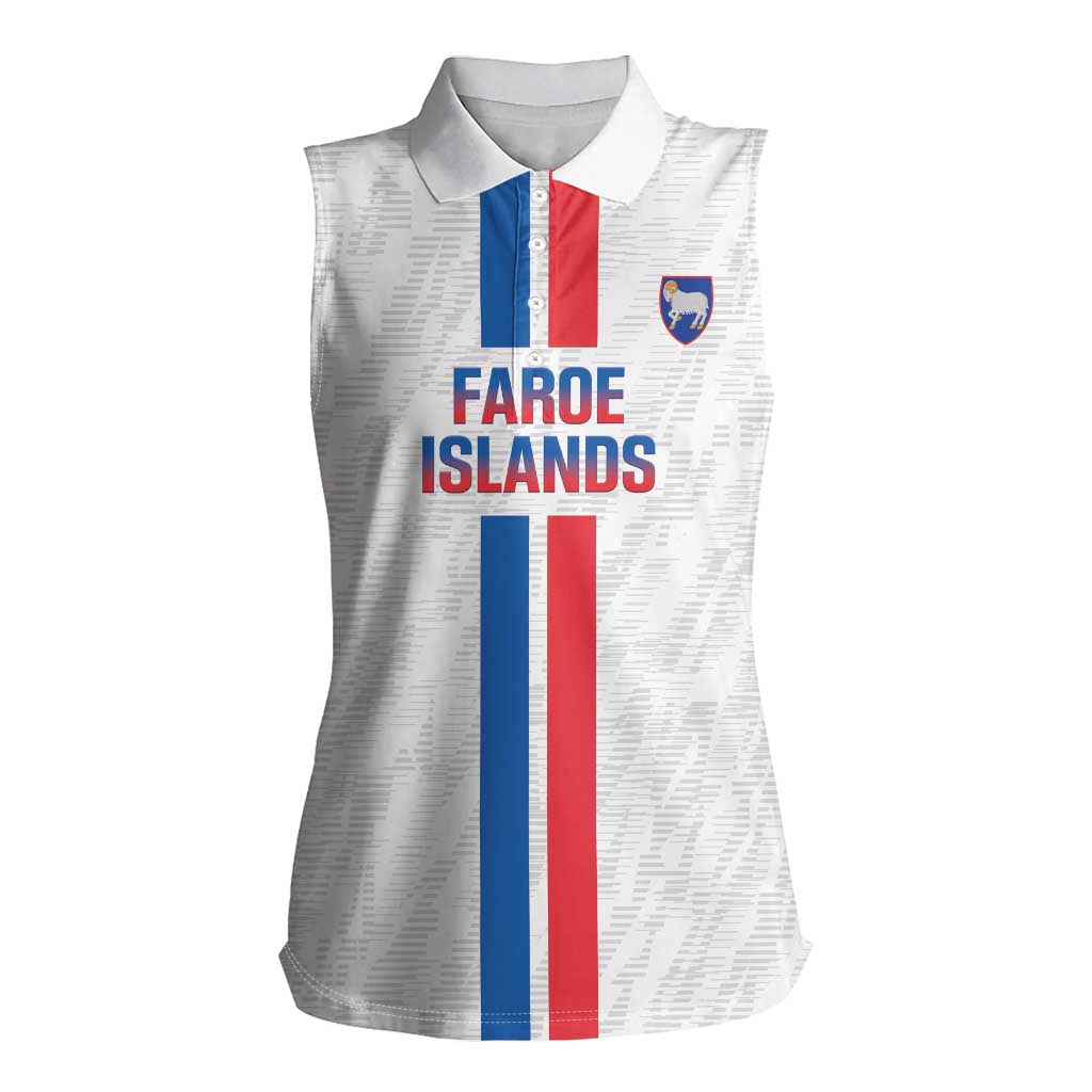 Custom Faroe Islands Football Women Sleeveless Polo Shirt Come On National Team