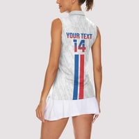 Custom Faroe Islands Football Women Sleeveless Polo Shirt Come On National Team