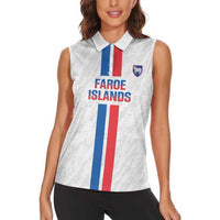 Custom Faroe Islands Football Women Sleeveless Polo Shirt Come On National Team