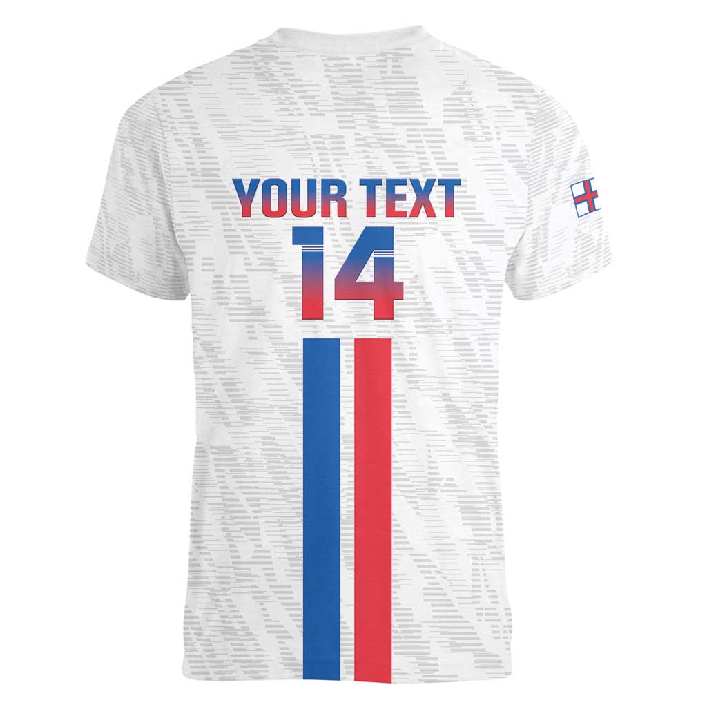 Custom Faroe Islands Football Women V-Neck T-Shirt Come On National Team