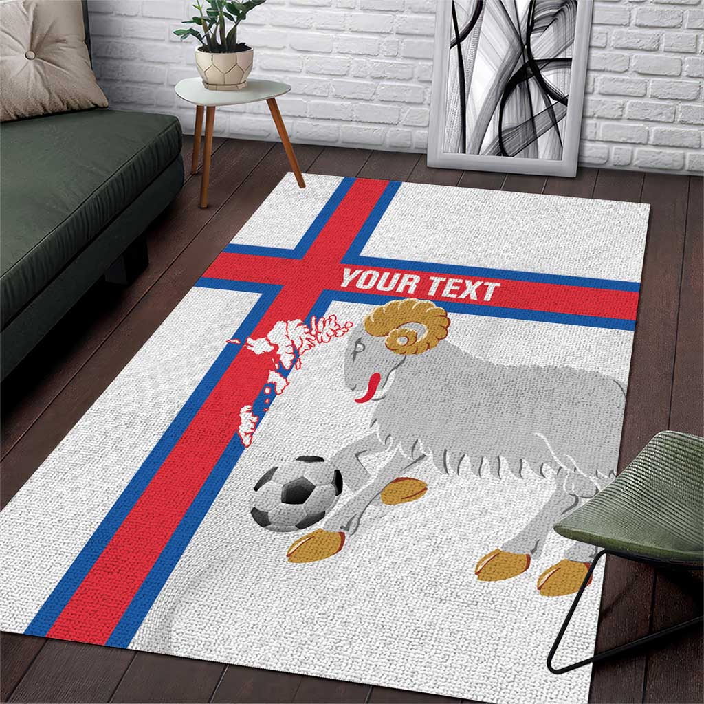 Custom Faroe Islands Football Area Rug Coat Of Arms Flag Style