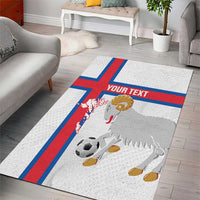 Custom Faroe Islands Football Area Rug Coat Of Arms Flag Style