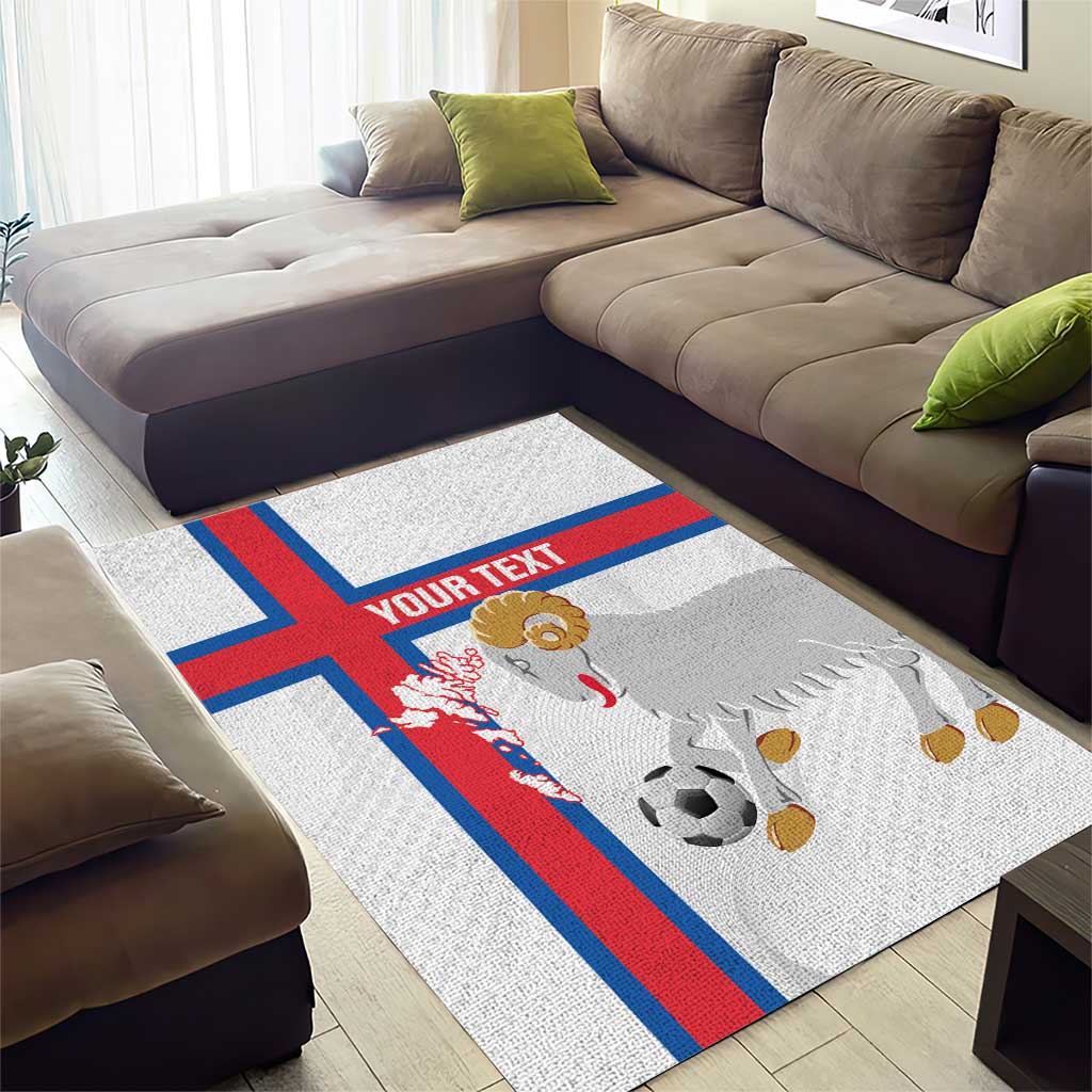 Custom Faroe Islands Football Area Rug Coat Of Arms Flag Style