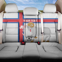 Custom Faroe Islands Football Back Car Seat Cover Coat Of Arms Flag Style