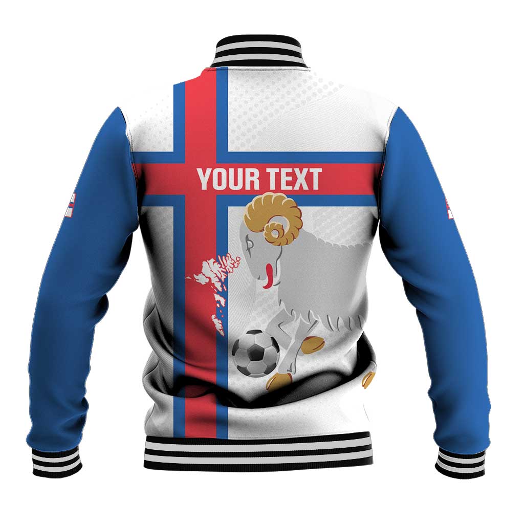 Custom Faroe Islands Football Baseball Jacket Coat Of Arms Flag Style