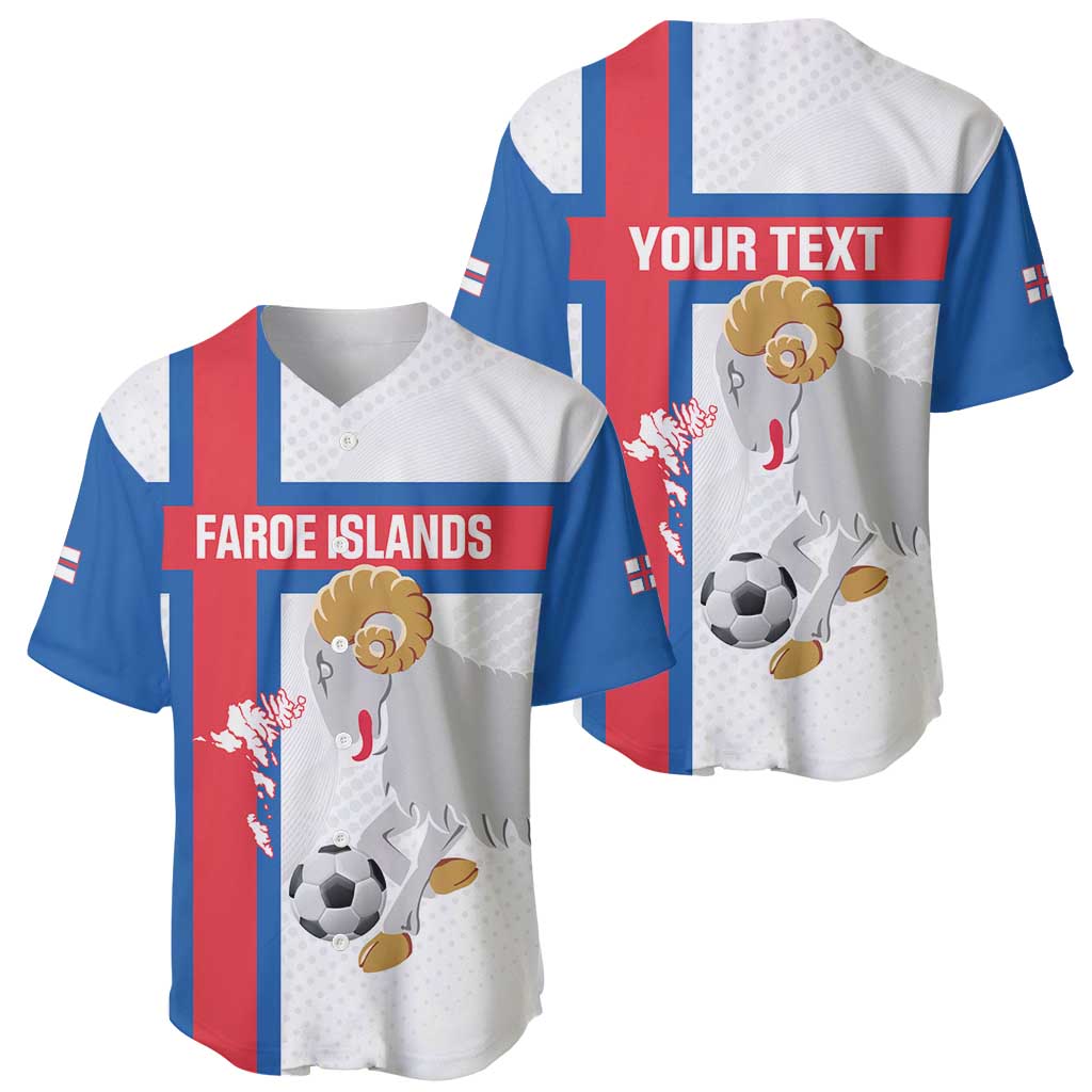 Custom Faroe Islands Football Baseball Jersey Coat Of Arms Flag Style