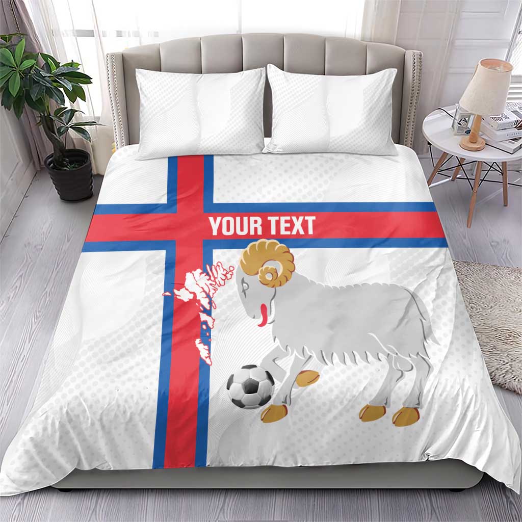 Custom Faroe Islands Football Bedding Set Coat Of Arms Flag Style
