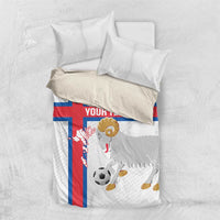 Custom Faroe Islands Football Bedding Set Coat Of Arms Flag Style