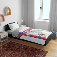 Custom Faroe Islands Football Bedding Set Coat Of Arms Flag Style