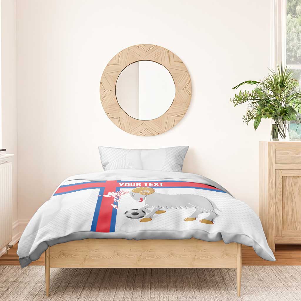 Custom Faroe Islands Football Bedding Set Coat Of Arms Flag Style