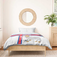 Custom Faroe Islands Football Bedding Set Coat Of Arms Flag Style