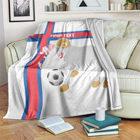 Custom Faroe Islands Football Blanket Coat Of Arms Flag Style