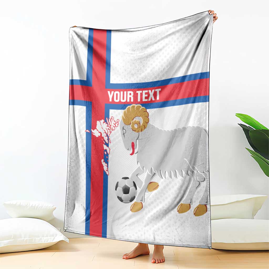 Custom Faroe Islands Football Blanket Coat Of Arms Flag Style