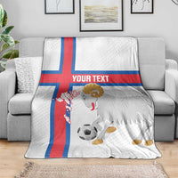Custom Faroe Islands Football Blanket Coat Of Arms Flag Style