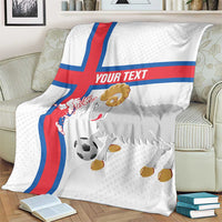 Custom Faroe Islands Football Blanket Coat Of Arms Flag Style