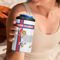 Custom Faroe Islands Football 4 in 1 Can Cooler Tumbler Coat Of Arms Flag Style