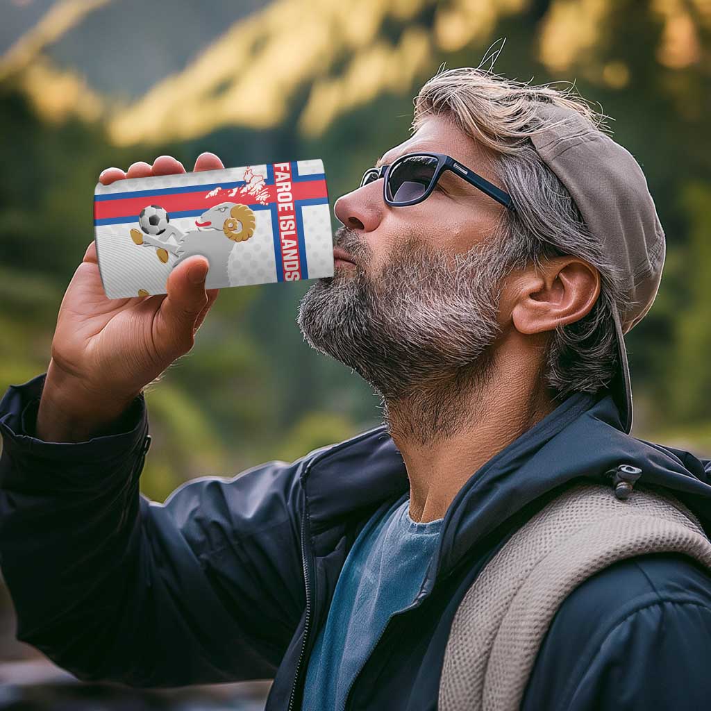 Custom Faroe Islands Football 4 in 1 Can Cooler Tumbler Coat Of Arms Flag Style