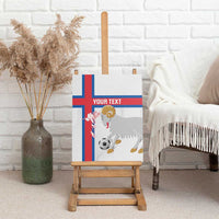 Custom Faroe Islands Football Canvas Wall Art Coat Of Arms Flag Style