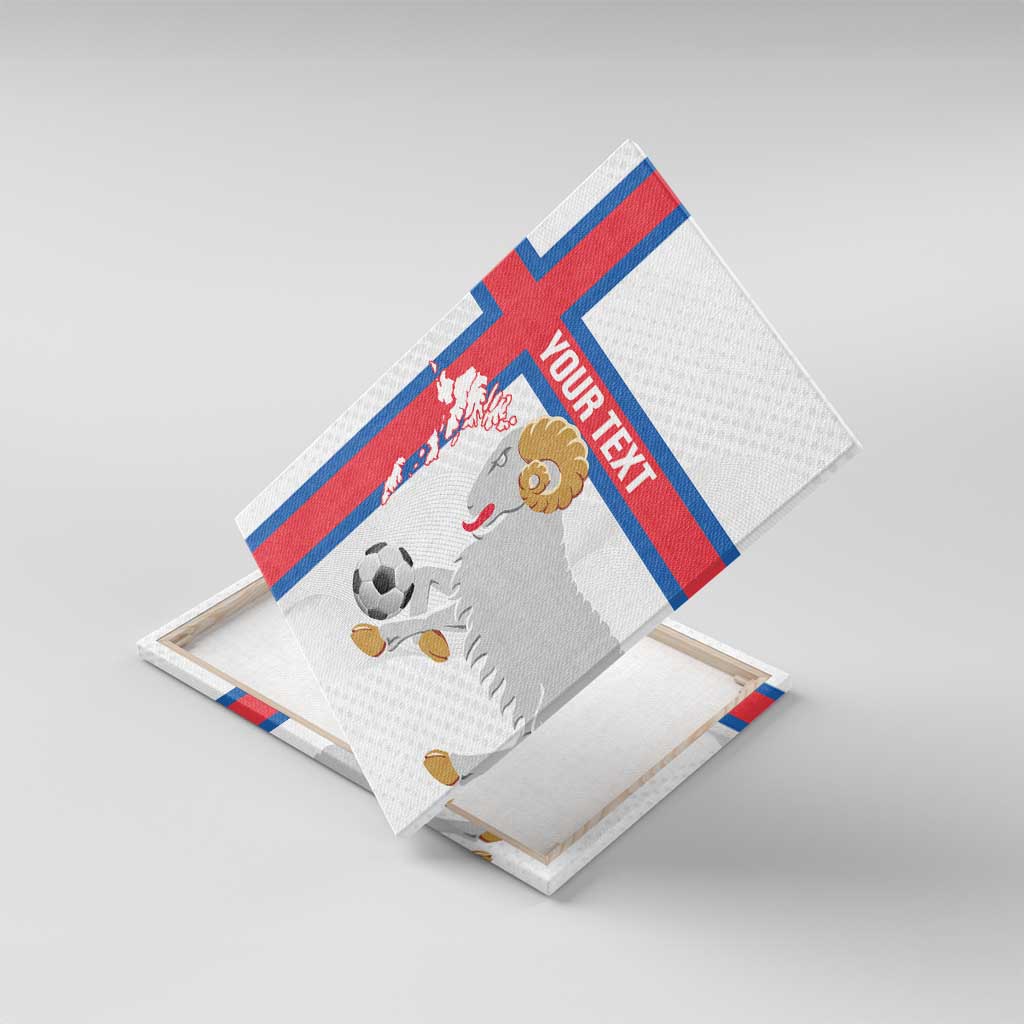 Custom Faroe Islands Football Canvas Wall Art Coat Of Arms Flag Style