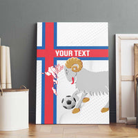 Custom Faroe Islands Football Canvas Wall Art Coat Of Arms Flag Style