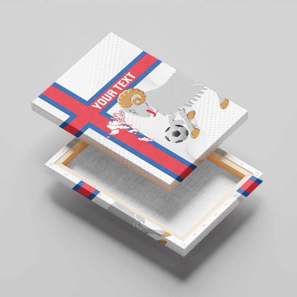 Custom Faroe Islands Football Canvas Wall Art Coat Of Arms Flag Style