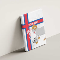 Custom Faroe Islands Football Canvas Wall Art Coat Of Arms Flag Style