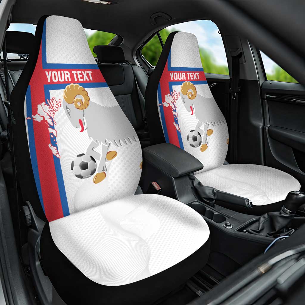 Custom Faroe Islands Football Car Seat Cover Coat Of Arms Flag Style