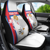Custom Faroe Islands Football Car Seat Cover Coat Of Arms Flag Style