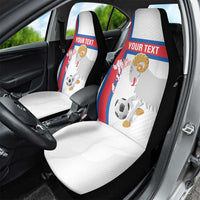 Custom Faroe Islands Football Car Seat Cover Coat Of Arms Flag Style