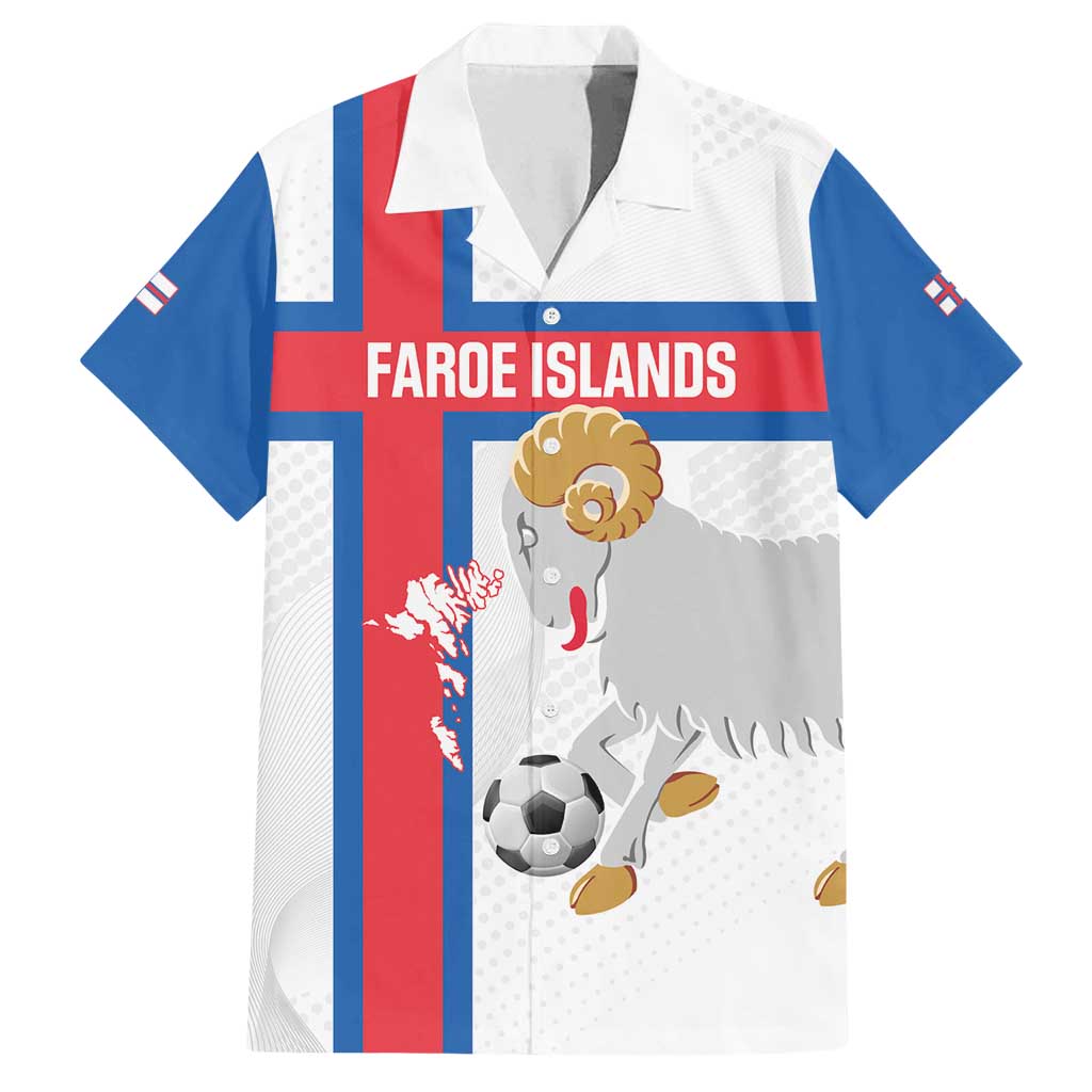 Custom Faroe Islands Football Family Matching Long Sleeve Bodycon Dress and Hawaiian Shirt Coat Of Arms Flag Style