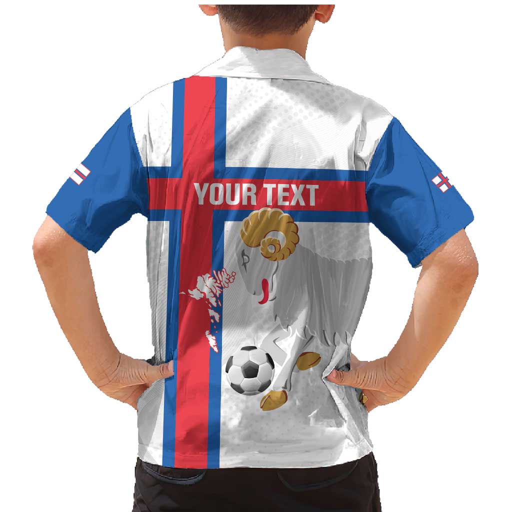 Custom Faroe Islands Football Family Matching Mermaid Dress and Hawaiian Shirt Coat Of Arms Flag Style