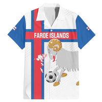 Custom Faroe Islands Football Family Matching Mermaid Dress and Hawaiian Shirt Coat Of Arms Flag Style