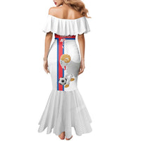 Custom Faroe Islands Football Family Matching Mermaid Dress and Hawaiian Shirt Coat Of Arms Flag Style