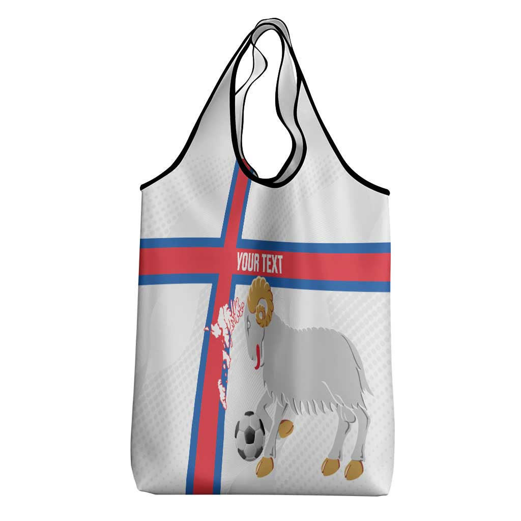 Custom Faroe Islands Football Grocery Bag Coat Of Arms Flag Style