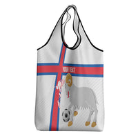 Custom Faroe Islands Football Grocery Bag Coat Of Arms Flag Style