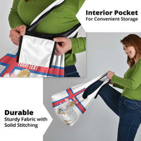 Custom Faroe Islands Football Grocery Bag Coat Of Arms Flag Style