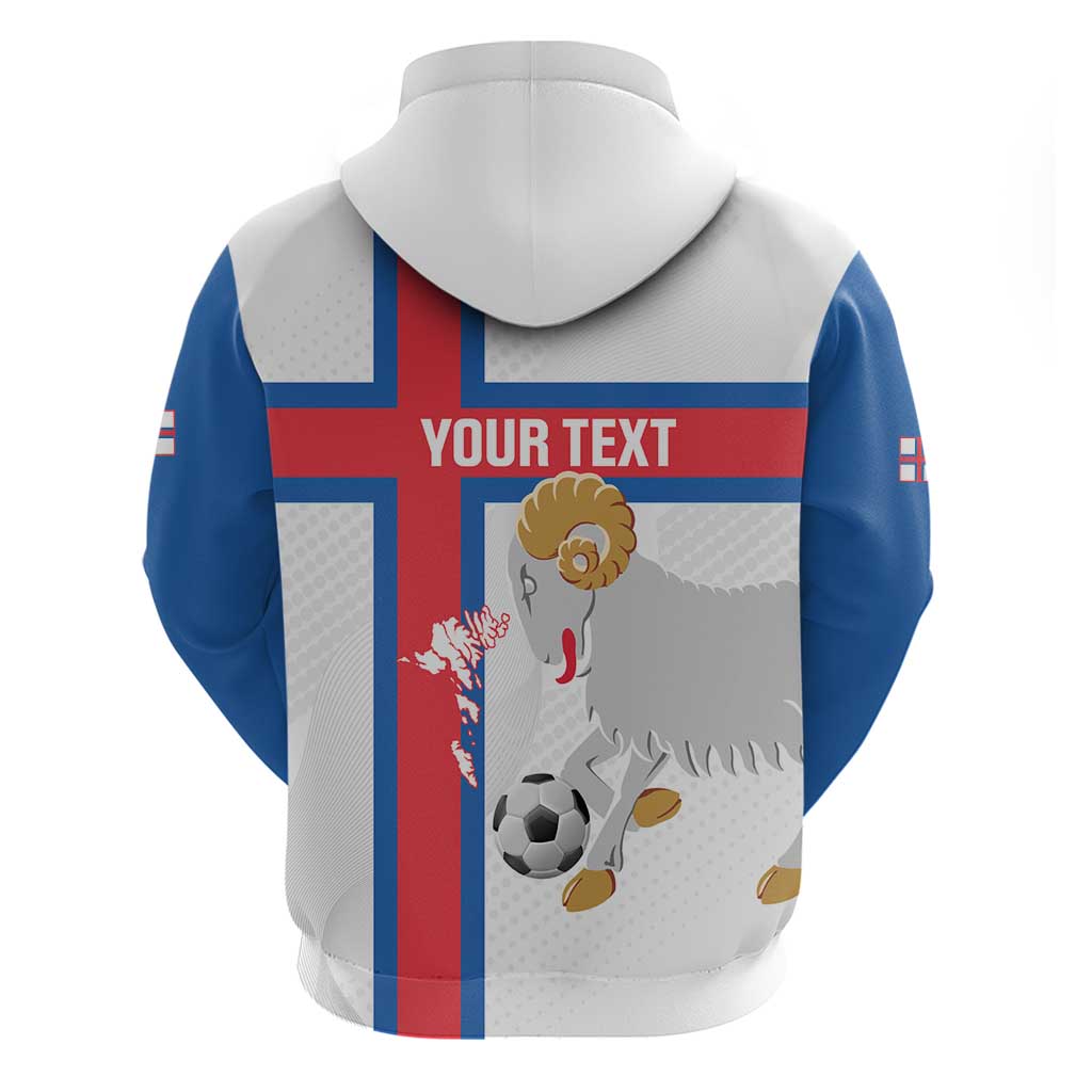 Custom Faroe Islands Football Hoodie Coat Of Arms Flag Style