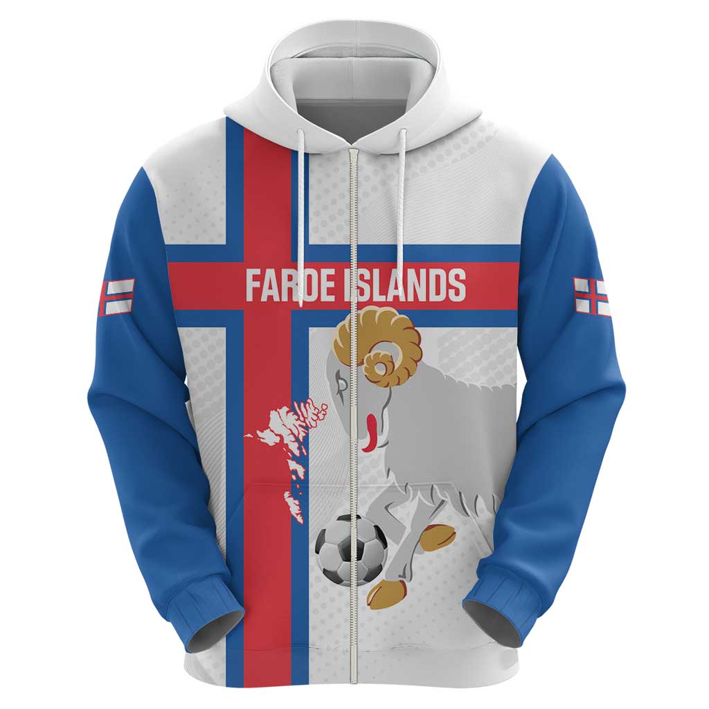Custom Faroe Islands Football Hoodie Coat Of Arms Flag Style