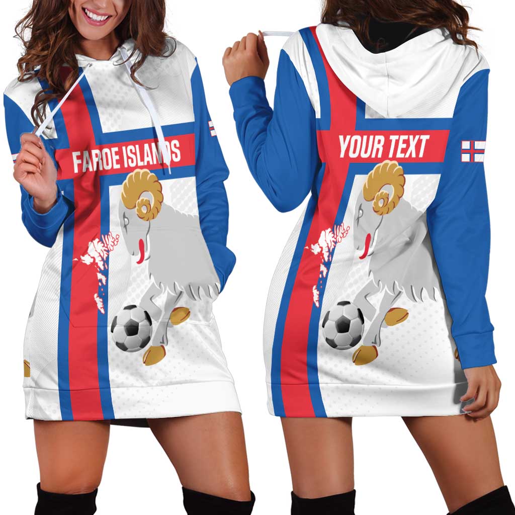 Custom Faroe Islands Football Hoodie Dress Coat Of Arms Flag Style