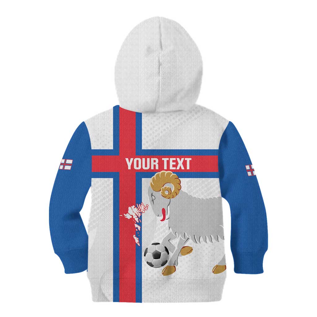 Custom Faroe Islands Football Kid Hoodie Coat Of Arms Flag Style
