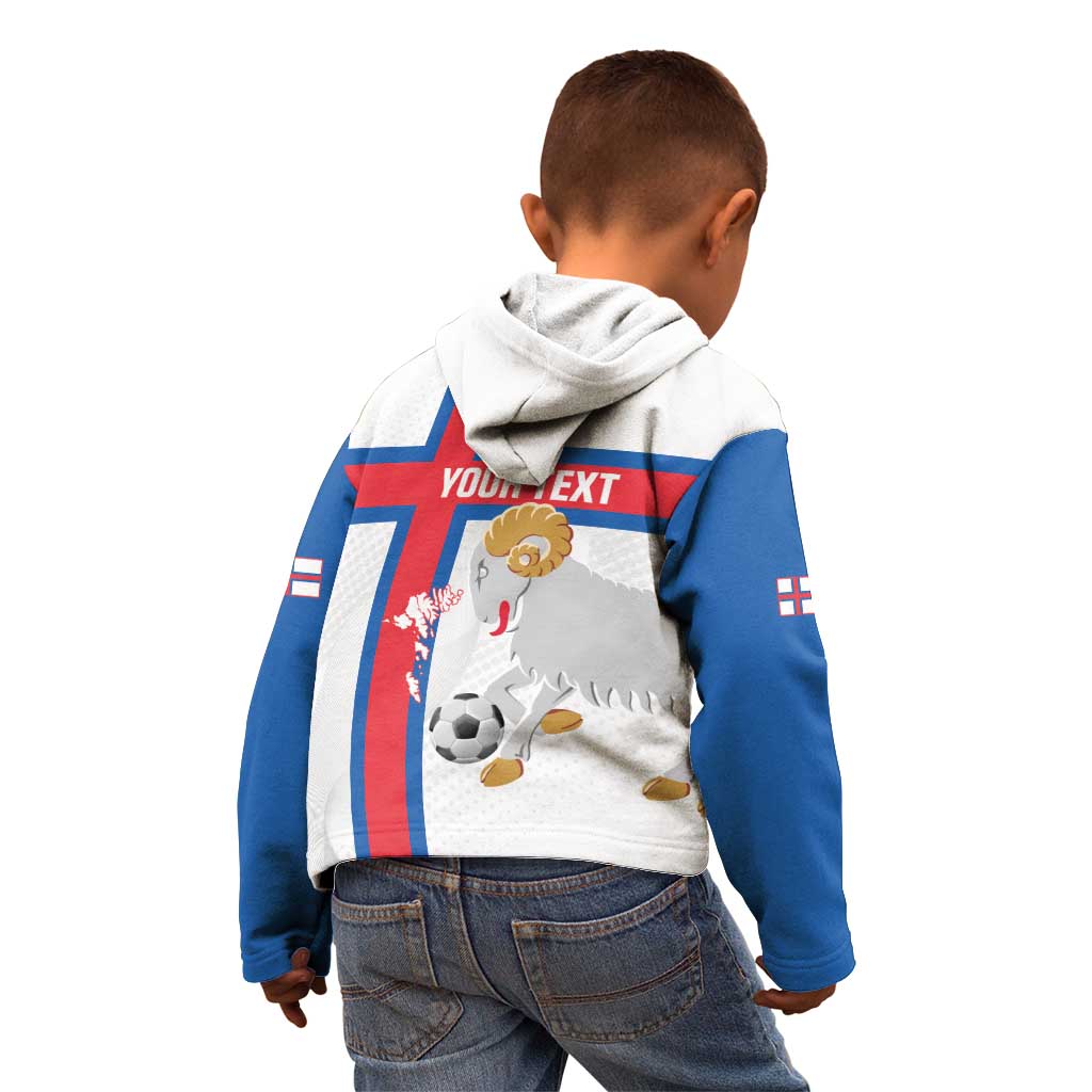 Custom Faroe Islands Football Kid Hoodie Coat Of Arms Flag Style