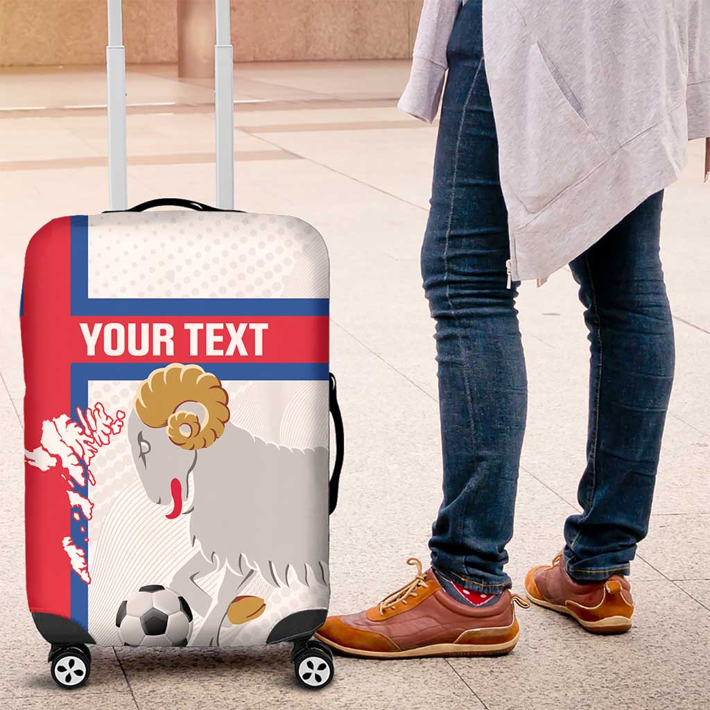 Custom Faroe Islands Football Luggage Cover Coat Of Arms Flag Style