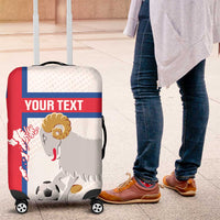 Custom Faroe Islands Football Luggage Cover Coat Of Arms Flag Style