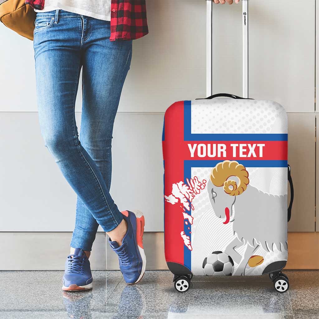 Custom Faroe Islands Football Luggage Cover Coat Of Arms Flag Style