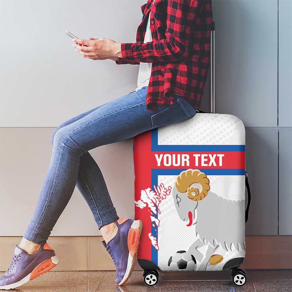 Custom Faroe Islands Football Luggage Cover Coat Of Arms Flag Style