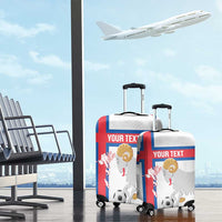 Custom Faroe Islands Football Luggage Cover Coat Of Arms Flag Style