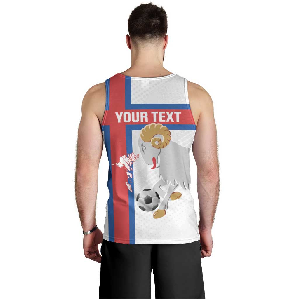 Custom Faroe Islands Football Men Tank Top Coat Of Arms Flag Style