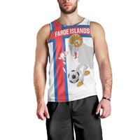 Custom Faroe Islands Football Men Tank Top Coat Of Arms Flag Style