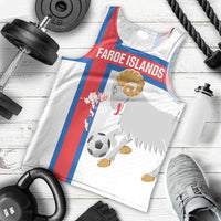 Custom Faroe Islands Football Men Tank Top Coat Of Arms Flag Style