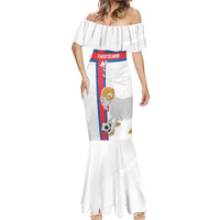 Custom Faroe Islands Football Mermaid Dress Coat Of Arms Flag Style